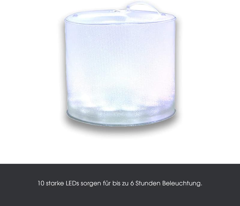 Aufblasbare LED Solarlaterne – wasserdicht (IPX7) für Outdoor und Camping