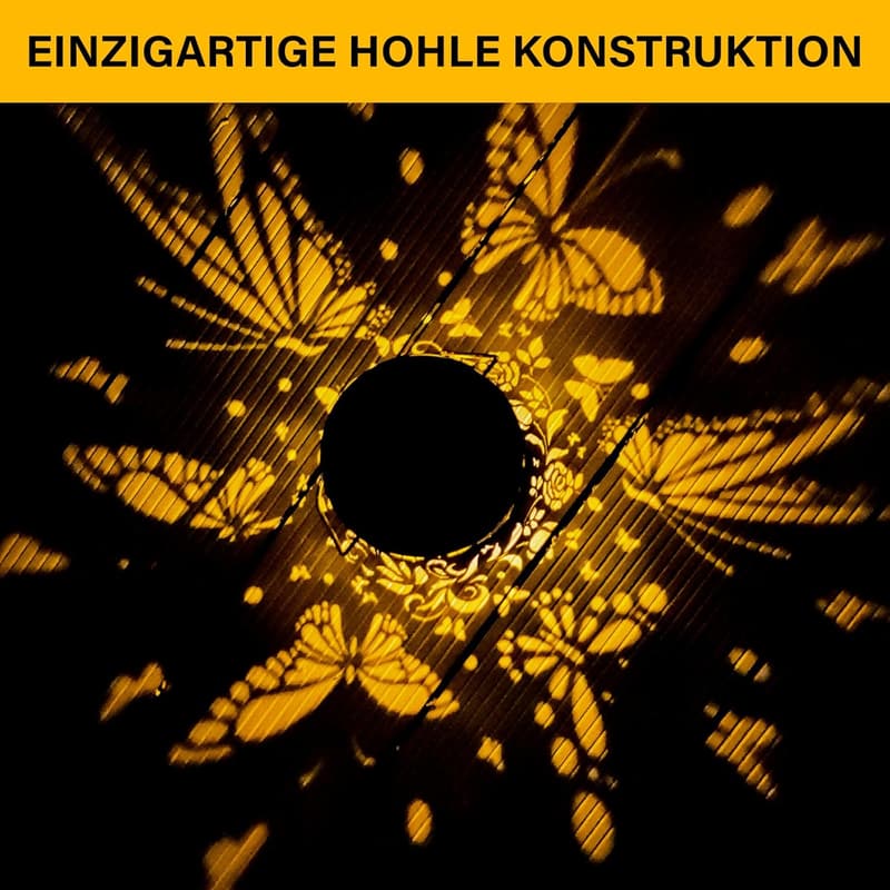 Wetterfeste Solarlaterne für Außendekoration im Garten
