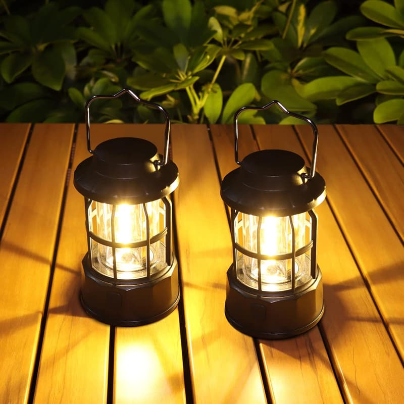 Tragbare LED Campinglampe 2er Set, dimmbar, IPX4 wasserdicht