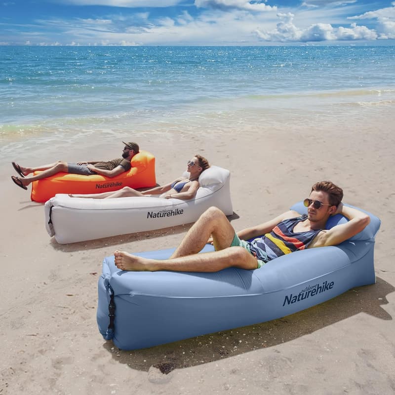 Aufblasbarer Liegesessel für Camping und Reisen, wasserdicht, blau