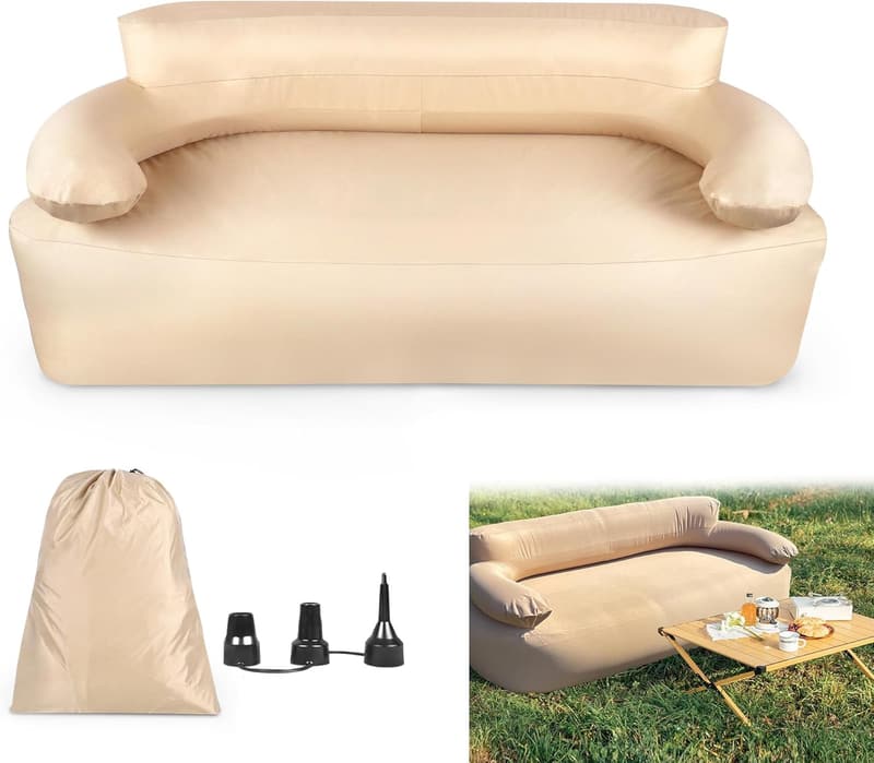 Aufblasbares Campingsofa für 2 Personen mit Rückenlehne und Pumpe