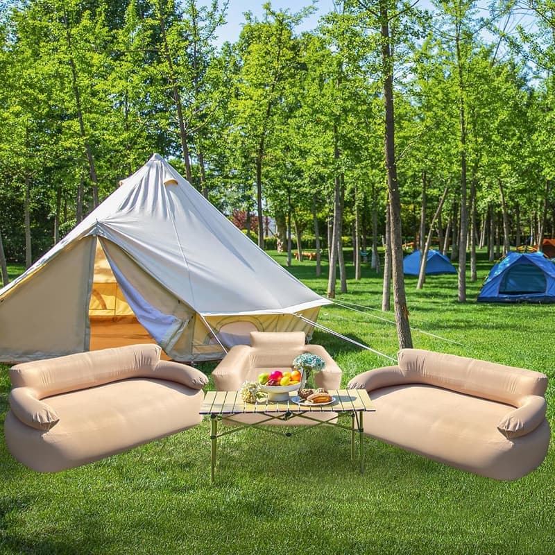 Aufblasbares Campingsofa für 2 Personen mit Rückenlehne und Pumpe