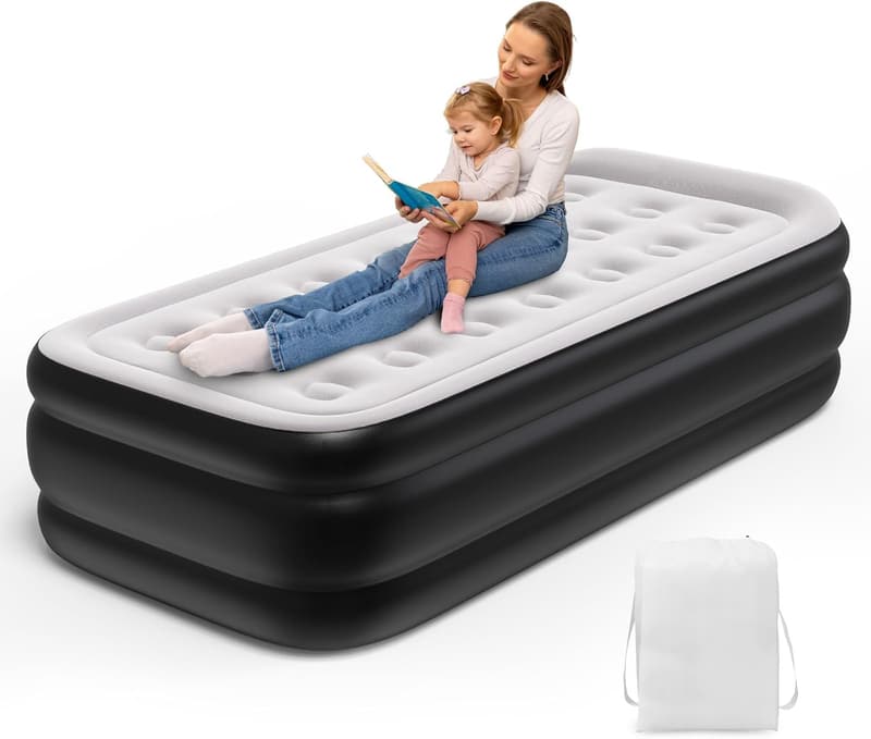 Selbstaufblasendes Luftbett mit integrierter Pumpe für 1 Person, 196 x 97 x 47 cm