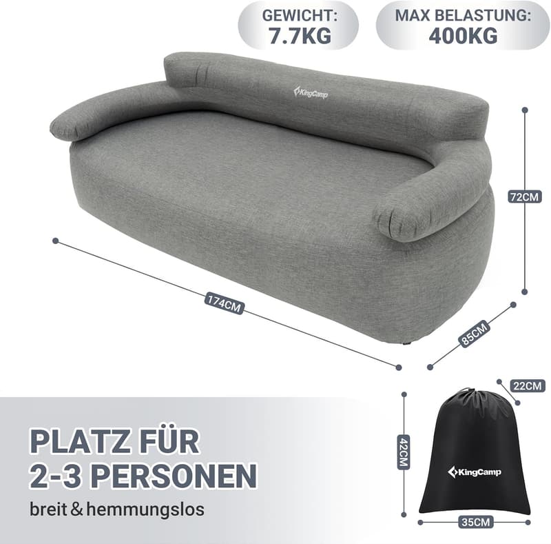 Aufblasbares Sofa für Outdoor, Indoor und Reisen