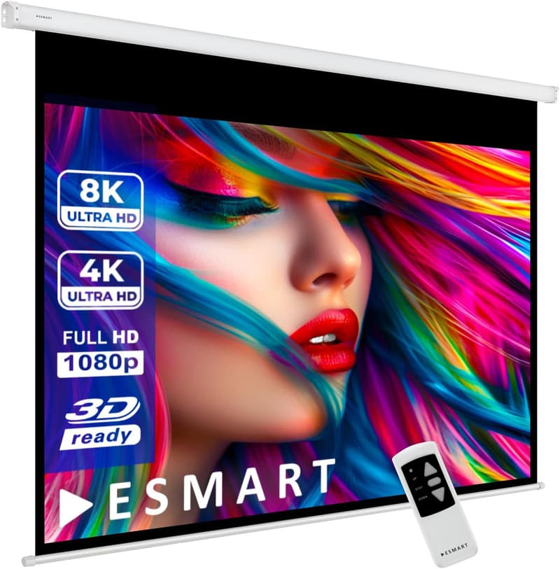 ESMART Motor-Leinwand 187 x 140 cm mit programmierbarer Fernbedienung