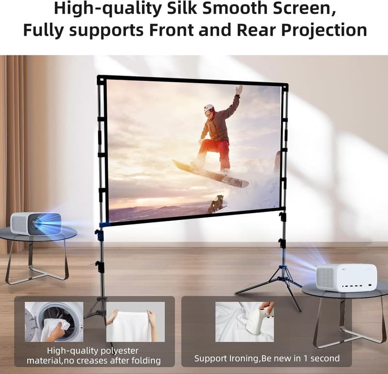 GAINVANE 100 Zoll HD Projektionsleinwand für drinnen und draußen