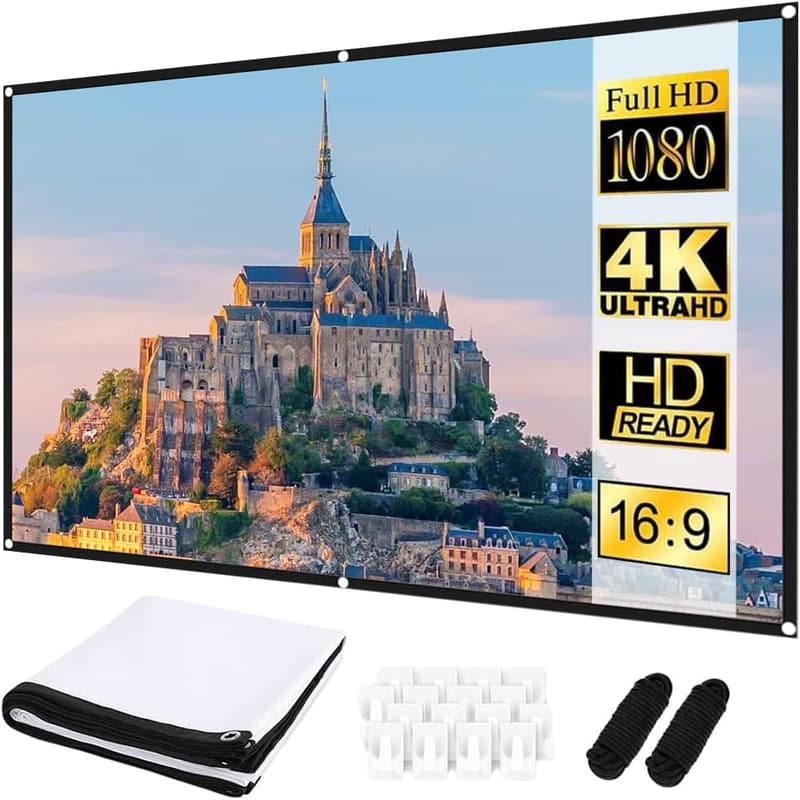 Tragbare 100 Zoll HD Faltleinwand für Heimkino & Outdoor-Projektionen
