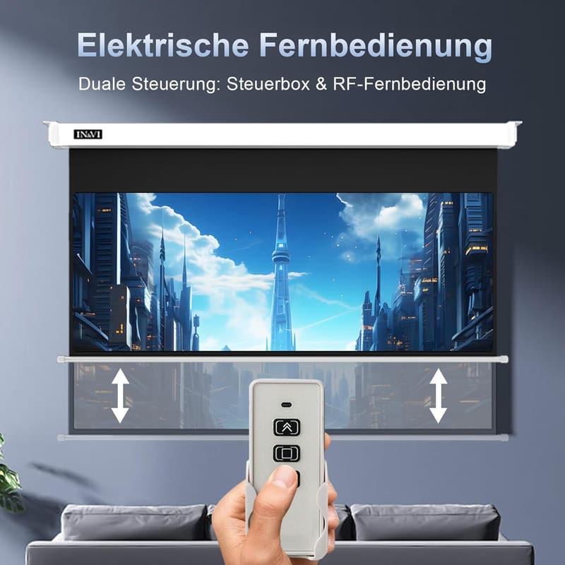 Elektrische 120 Zoll Beamer Leinwand mit Fernbedienung für Heimkino