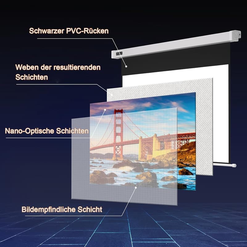 Elektrische 120 Zoll Beamer Leinwand mit Fernbedienung für Heimkino