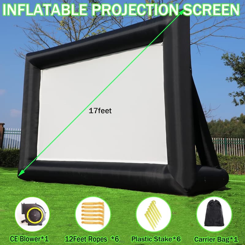 Aufblasbare Projektor-Leinwand für Innen und Außen, 5,2 m, mit Zubehör