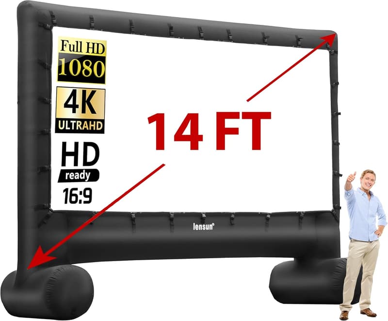 Aufblasbare 4,6 m Outdoor-Filmleinwand mit Zubehör