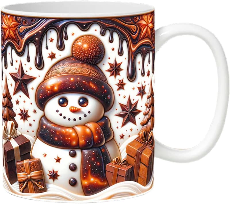 Aufblasbare 3D Weihnachtstasse für Kaffee und Milch