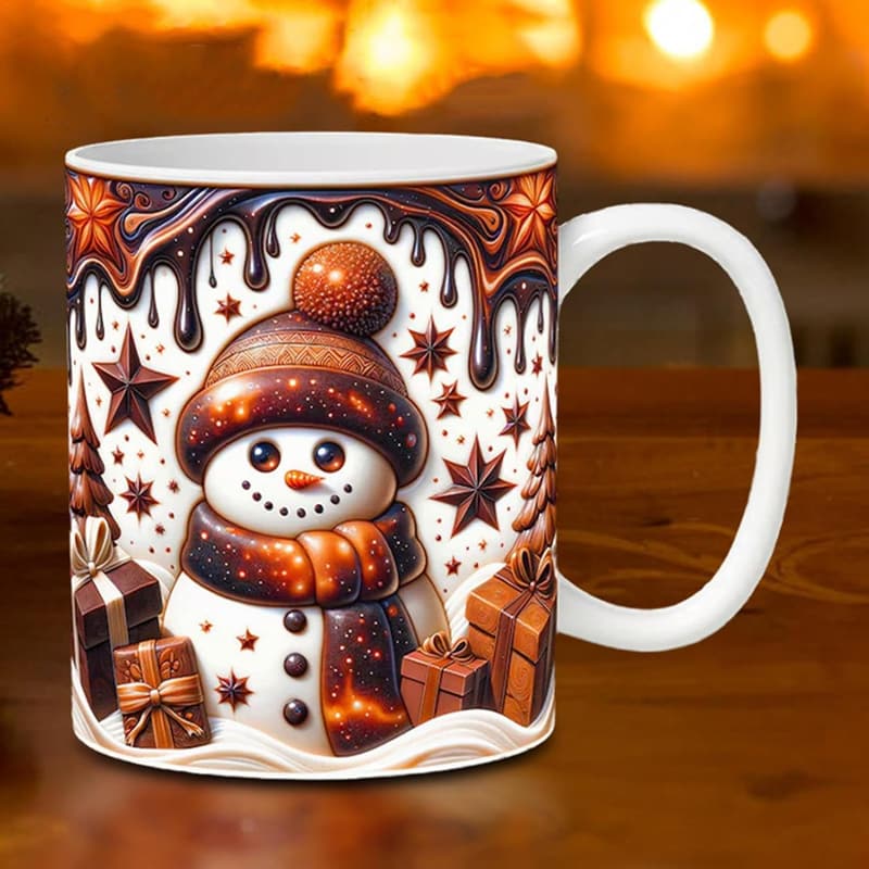 Aufblasbare 3D Weihnachtstasse für Kaffee und Milch
