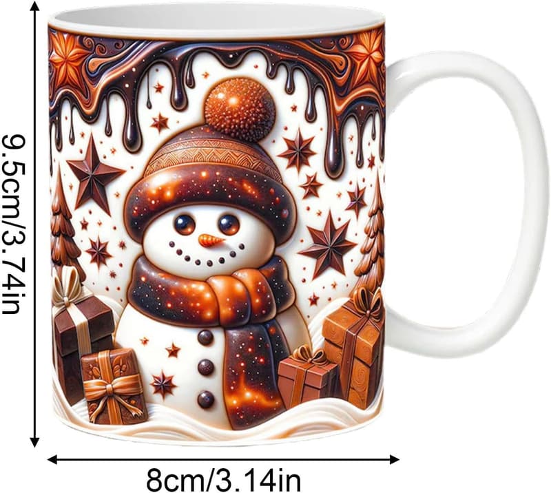 Aufblasbare 3D Weihnachtstasse für Kaffee und Milch