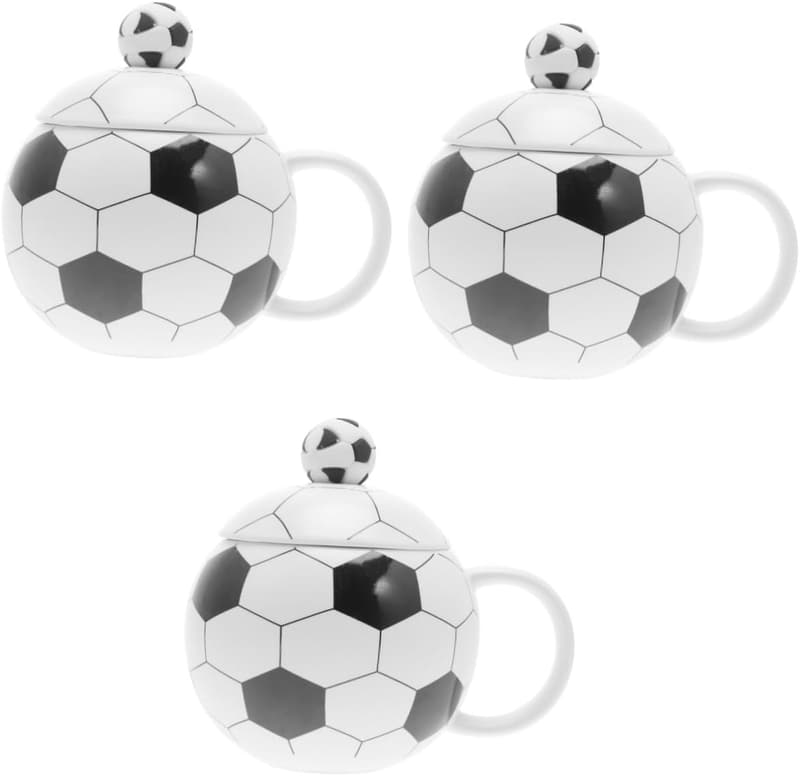 WM-Fußballbecher aus Keramik mit Deckel für Männer – Steingut, wiederverwendbar