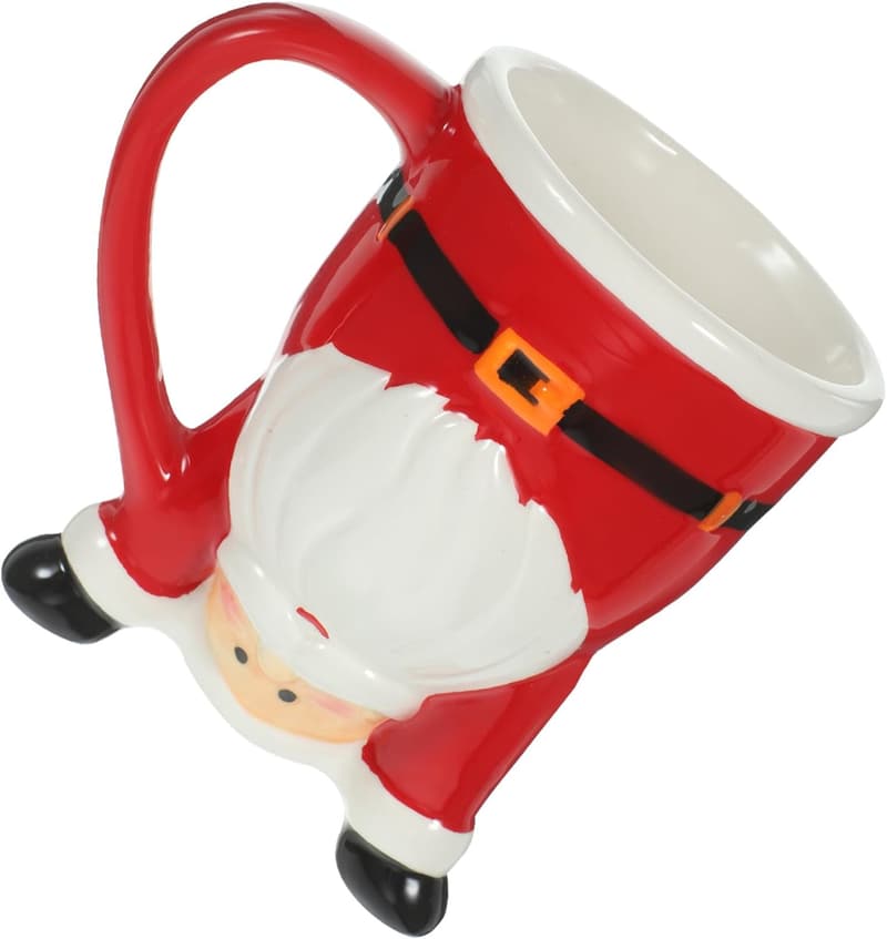 Weihnachtstasse aus Keramik – rote Cartoon-Tasse für heiße Getränke