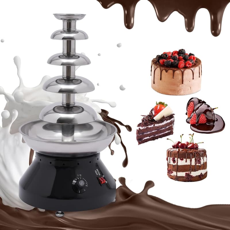 Edelstahl Schokobrunnen 5 Ebenen, 3000ml für Feiern