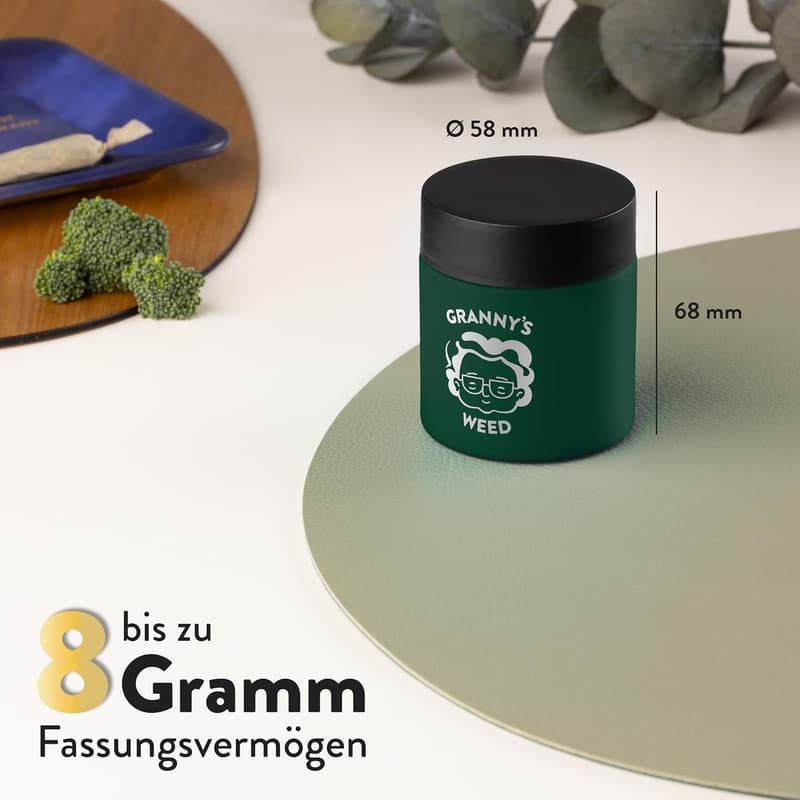 Premium Kräuterglas mit Kindersicherung | 120 ml, geruchsdicht, UV-Schutz