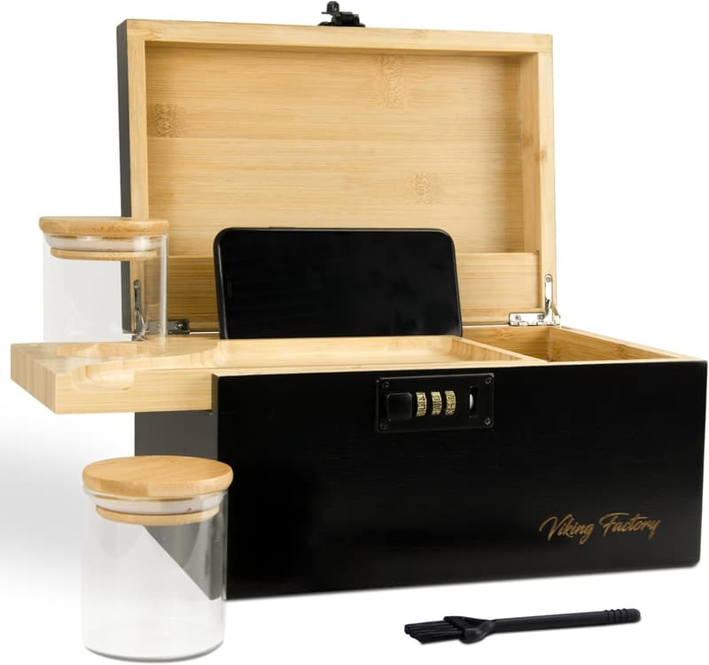 Viking Factory Bambus-Aufbewahrungsbox mit Zahlenschloss – Premium Set