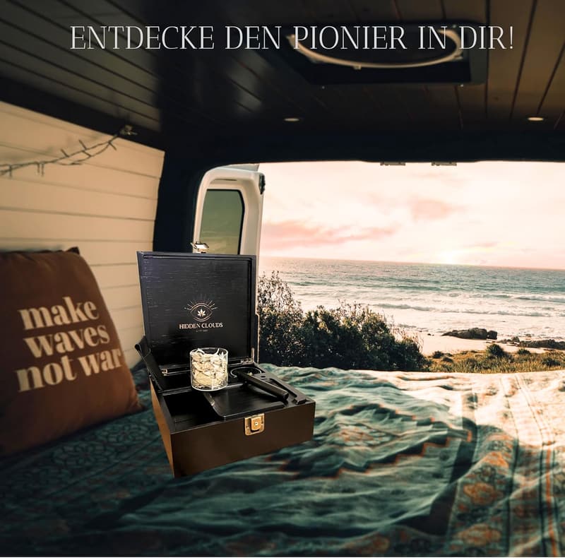 Premium Stash Box Geschenkset für Männer – mit Grinder, Rolling Tray und luftdichten Gläsern