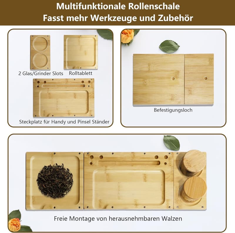 Bambus Aufbewahrungsbox mit Zahlenschloss und Rolltablett