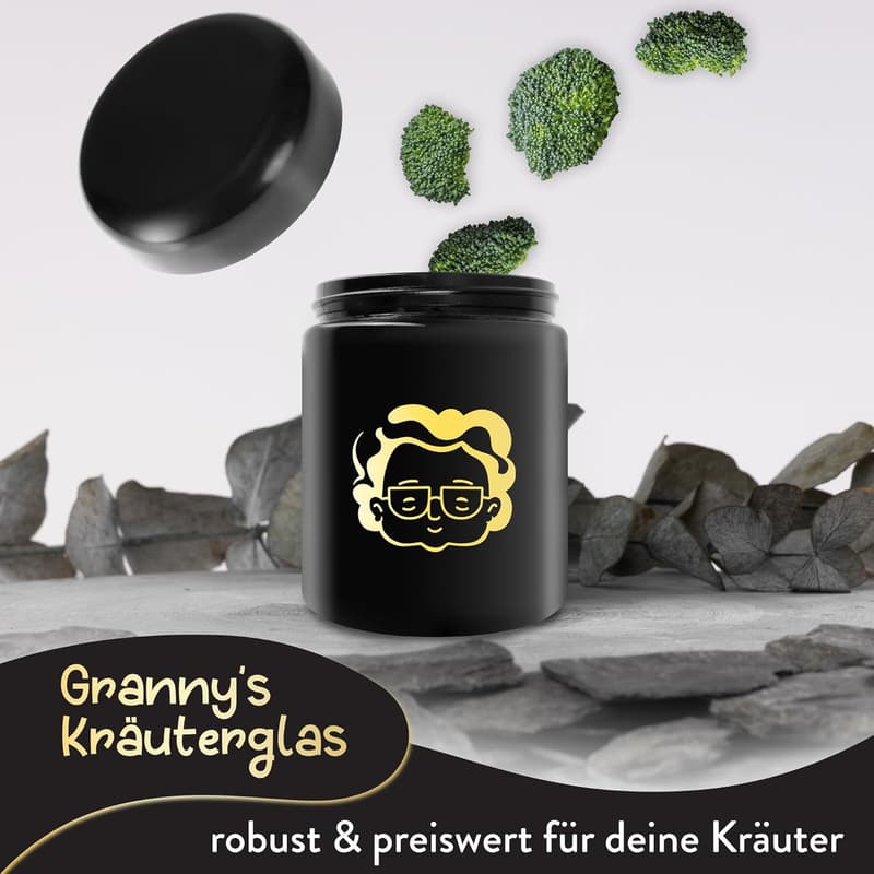Premium Kräuterglas mit UV-Schutz und Geruchsdichtheit - 240 ml