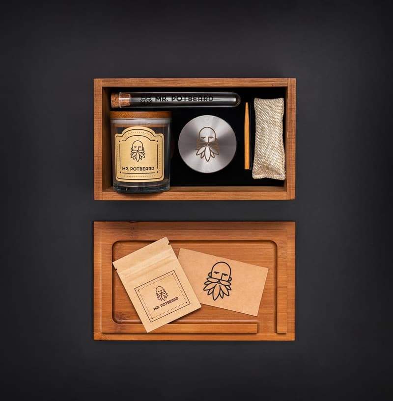 Bambus Stash Box Set für getrocknete Kräuter mit Grinder und 2 luftdichten Behältern