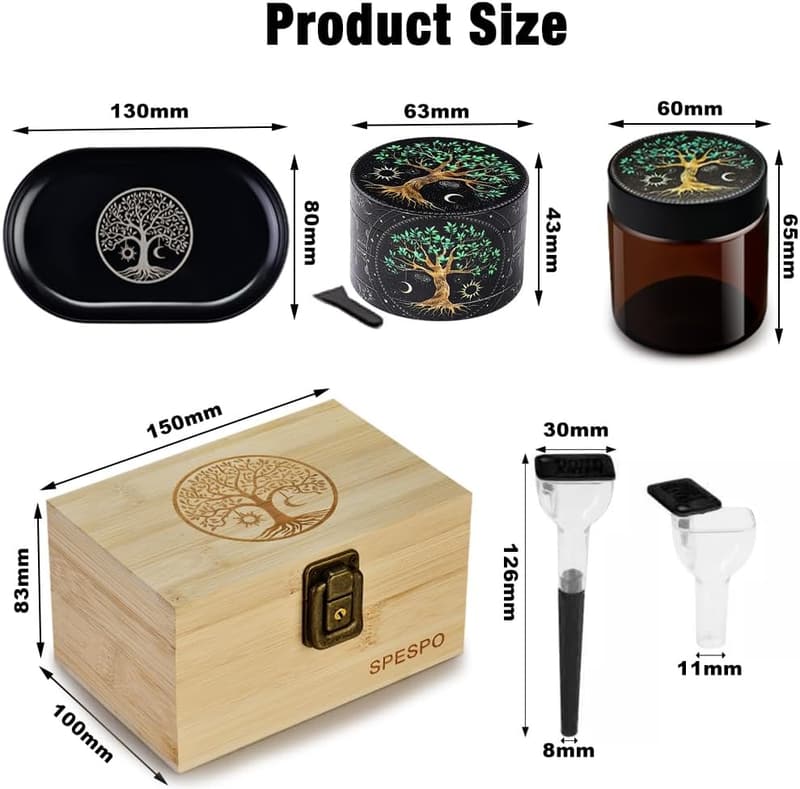 Praktisches Grinder-Set mit 2,5 Zoll Kräutermühle und Bambus-Box