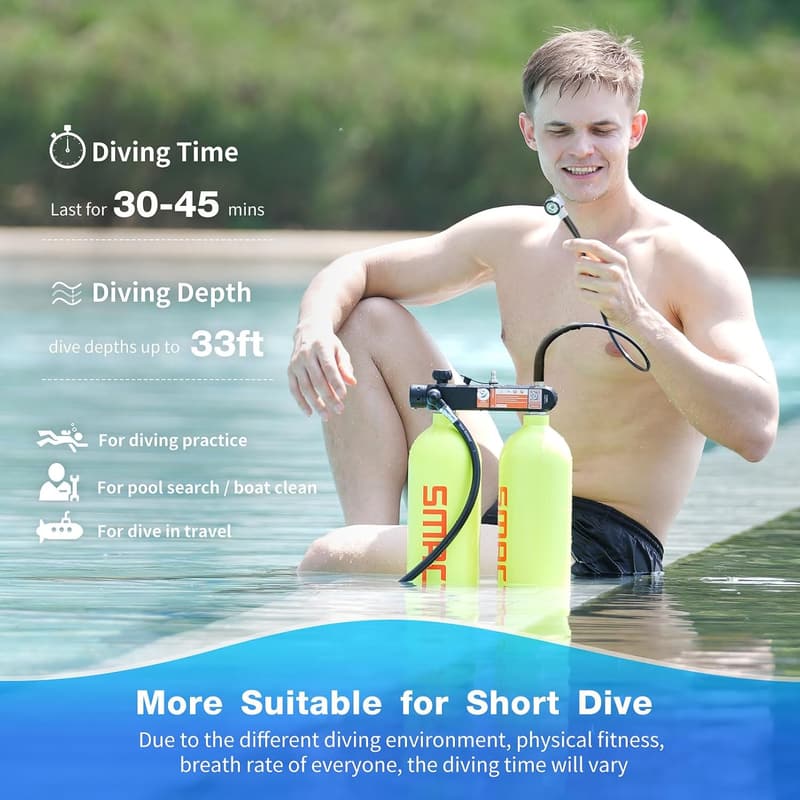 Tragbare 4L Tauchflasche für Flachwassertauchen – 30–45 Min. Atem