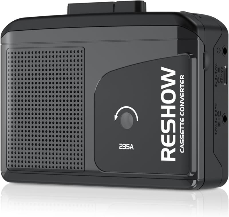 Tragbarer Kassettenspieler mit USB-zu-MP3-Konverter - schwarz