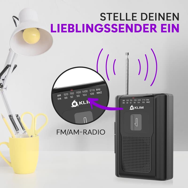 KLIM K8 Kassettenspieler mit Mikrofon und Lautsprecher - Neu