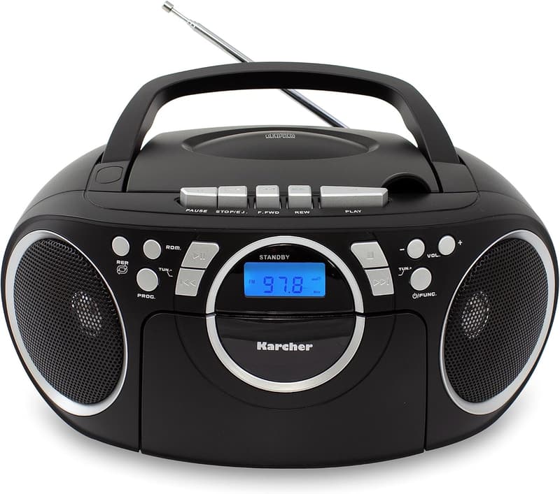 Kärcher RR 5042-B tragbare Boombox mit CD-Player und Kassettenspieler