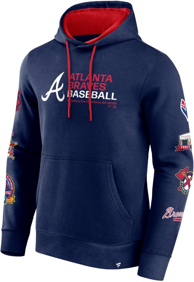 Atlanta Braves Fleece-Hoodie mit Grunddesign-Patches