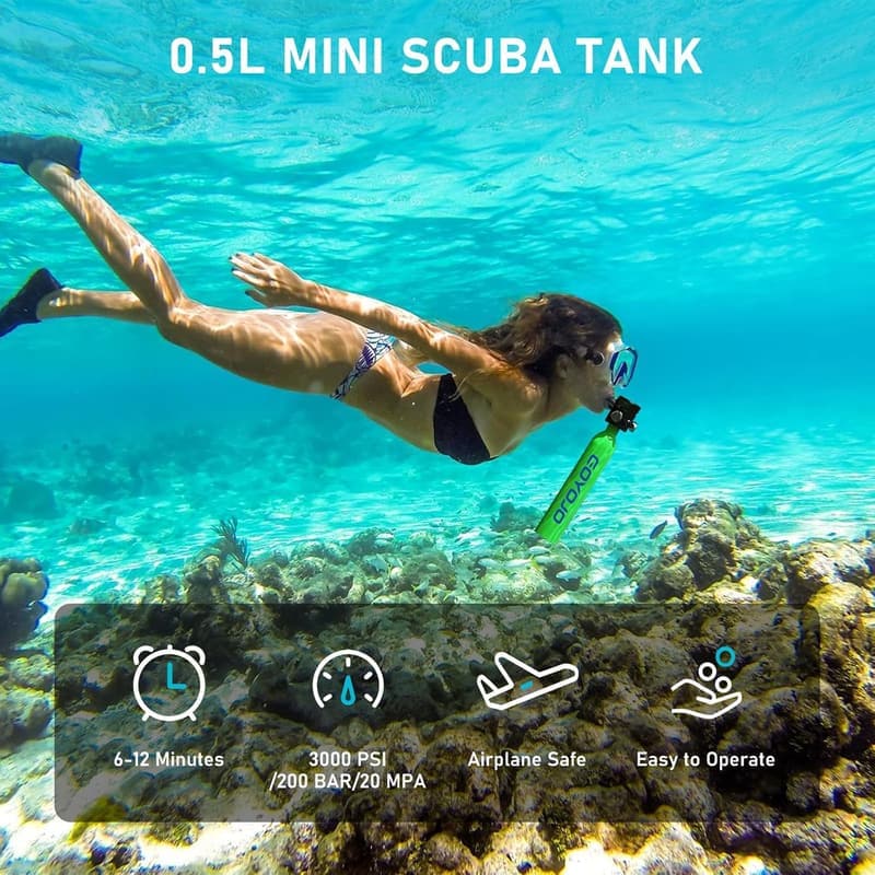 Tragbarer Mini-Tauchtank 0,5 l - 3000 PSI für Unterwasser-Training