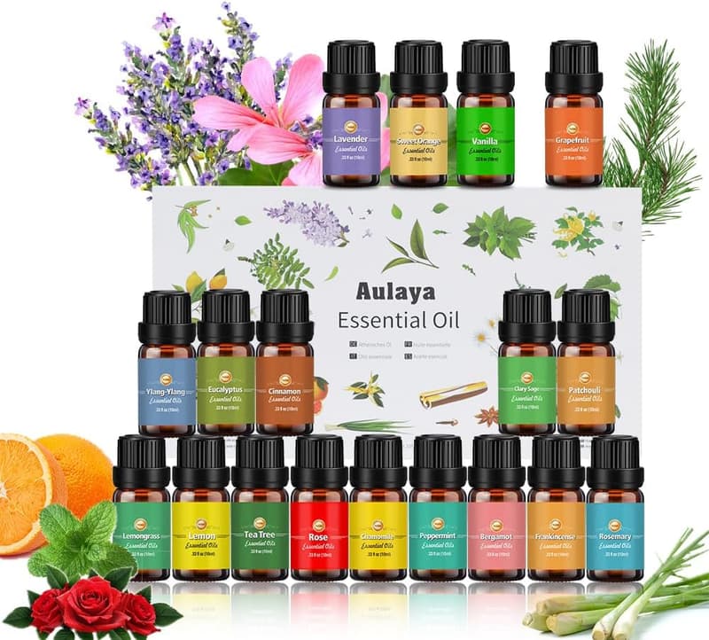 Ätherische Öle Set 18 x 10 ml für Aromatherapie und Entspannung