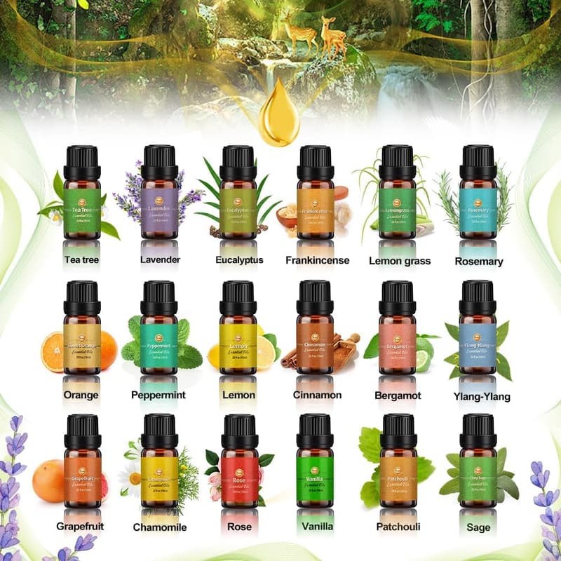 Ätherische Öle Set 18 x 10 ml für Aromatherapie und Entspannung
