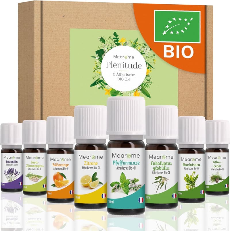 Aromatherapie Geschenkset mit 100% naturreinen ätherischen Ölen