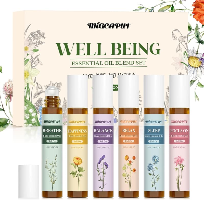 Aromatherapie Geschenkset mit 6x10ml ätherischen Ölen für Entspannung