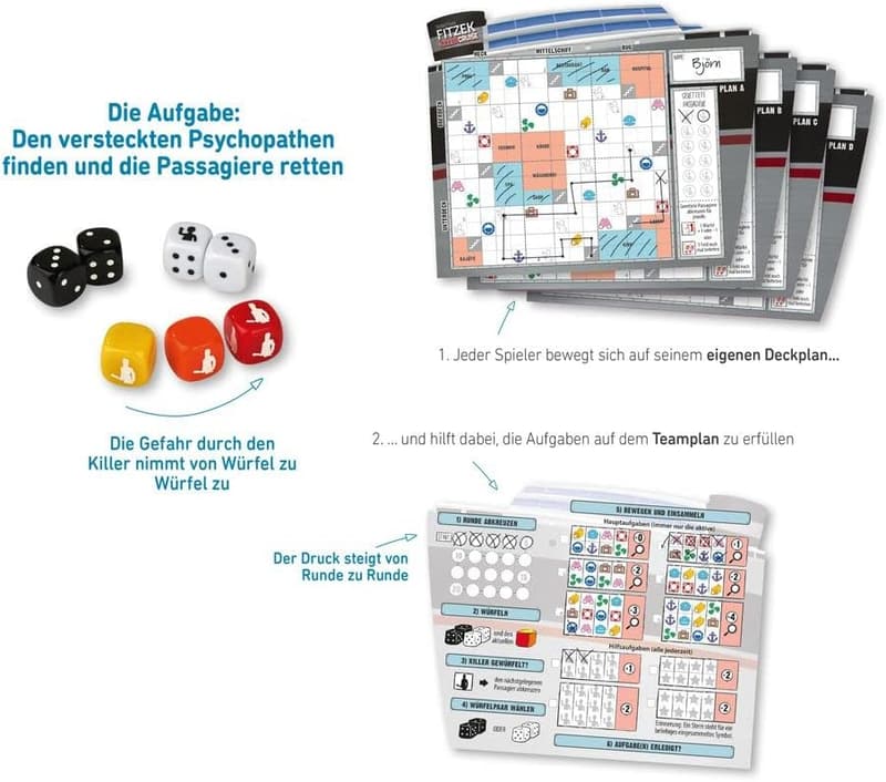 Killercruise Würfelspiel – Innovatives Roll & Write für Einsteiger und Profis ab 12 Jahren