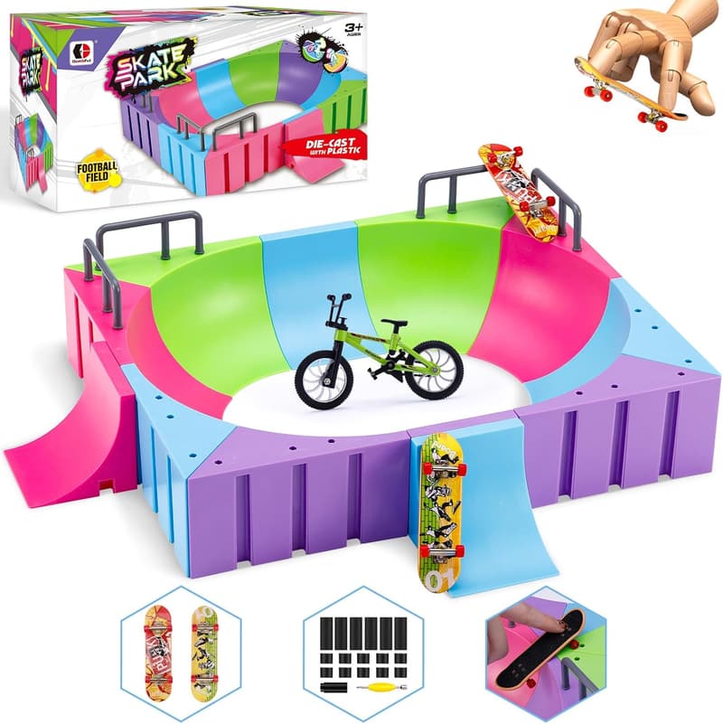 Finger Skateboard Park Set 12-in-1 mit Rampen und Fingerboards für Kinder