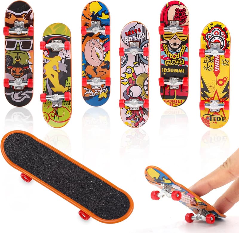 Finger Skateboards Set - 6 Mini Fingerskateboards für Kindergeburtstagsgeschenke