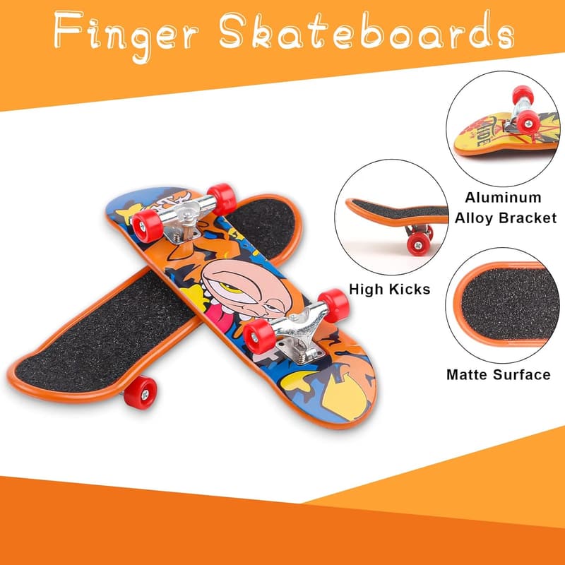 Finger Skateboards Set - 6 Mini Fingerskateboards für Kindergeburtstagsgeschenke