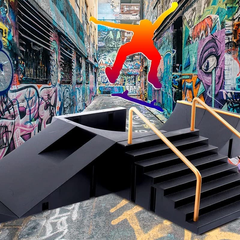 Mini Fingerboard Rampen-Set für Kinder – Skatepark Deck und Trucks