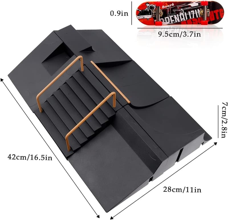 Mini Fingerboard Rampen-Set für Kinder – Skatepark Deck und Trucks