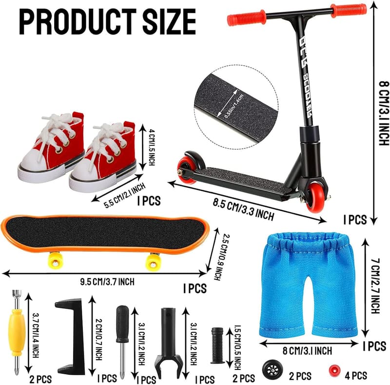 Mini Fingerboard Set mit Skatepark – 16-teiliges Spielzeug für Kinder