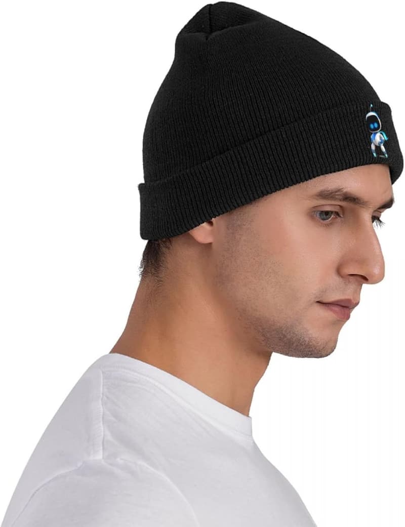 Astros Playroom Strickmütze für Damen und Herren – Roboter-Design, Wintermütze