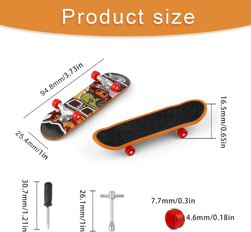 Mini Fingerskateboard-Set, 2 Stück mit matten Oberflächen, für Teenager