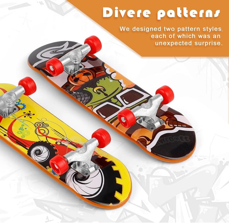 Mini Fingerskateboard-Set, 2 Stück mit matten Oberflächen, für Teenager