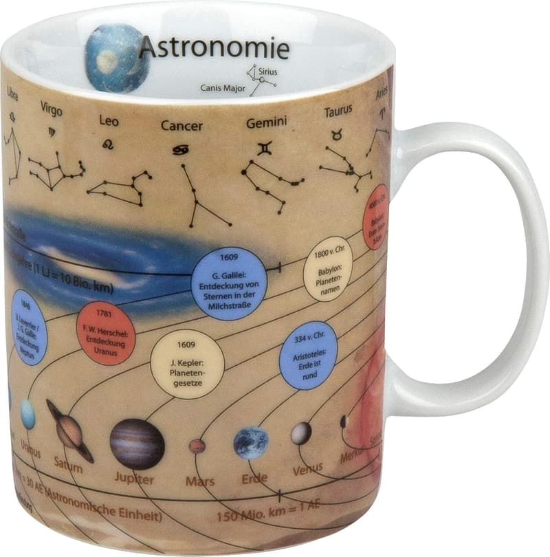 Künitz Astronomie-Wissensbecher aus Porzellan, 1 Stück