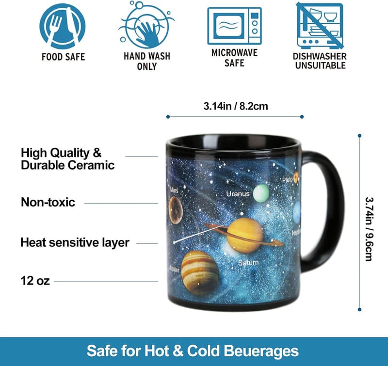 Farbwechsel Kaffeetasse für Weltraum-Enthusiasten – 11oz Geburtstagsgeschenk